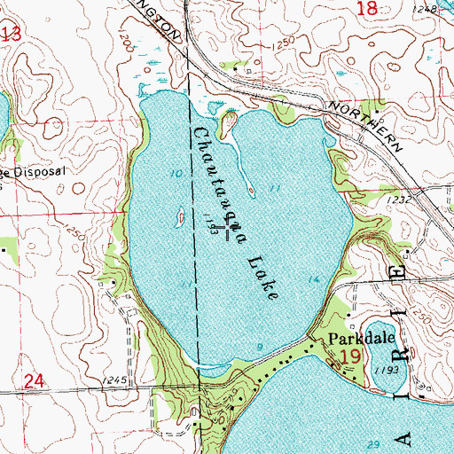 Topographic Map of Chautauqua Lake, MN