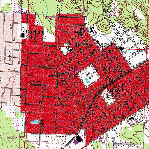 Topographic Map of First United Methodist Church, AR