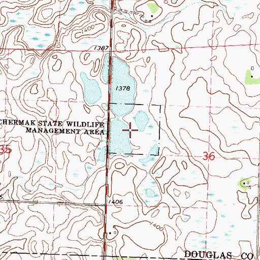Topographic Map of Chermak State Wildlife Management Area, MN