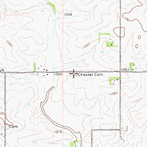 Topographic Map of Chester Cemetery, MN
