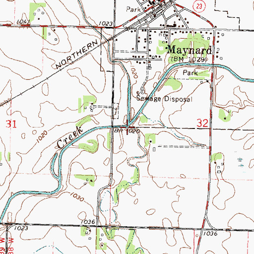 Topographic Map of Chetomba Creek, MN