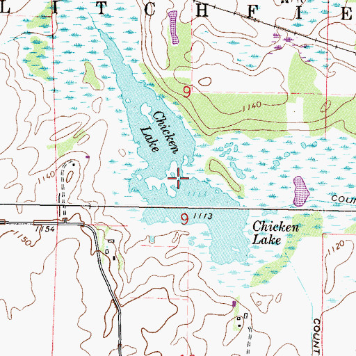 Topographic Map of Chicken Lake, MN