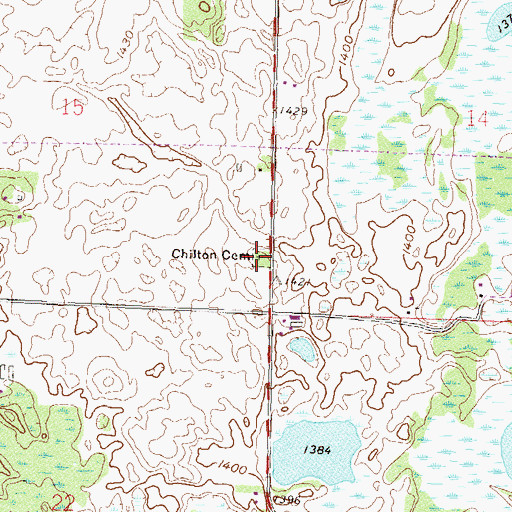 Topographic Map of Chilton Cemetery, MN