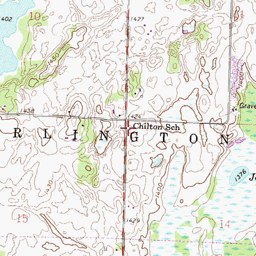 Topographic Map of Chilton School, MN