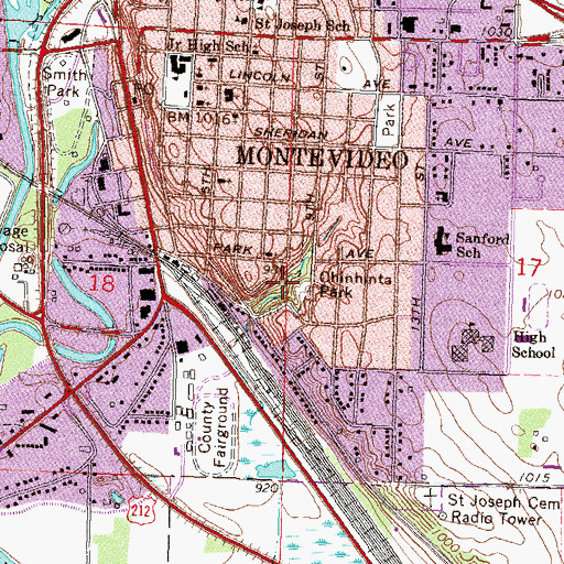 Topographic Map of Chinhinta Park, MN