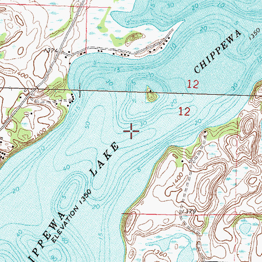 Topographic Map of Chippewa Lake, MN