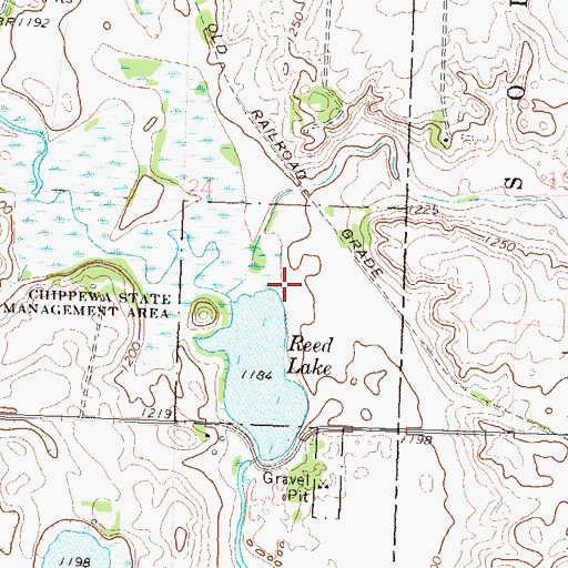 Topographic Map of Chippewa State Wildlife Management Area, MN