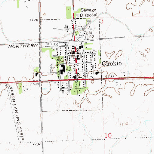 Topographic Map of Chokio, MN