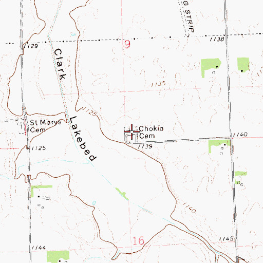 Topographic Map of Chokio Cemetery, MN