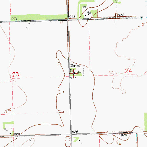 Topographic Map of Christ Church, MN