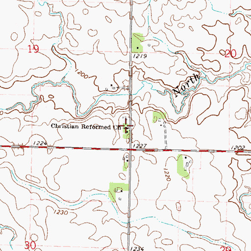 Topographic Map of Christian Reformed Church, MN
