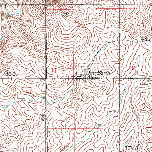 Topographic Map of Jim Barth Tank, AZ
