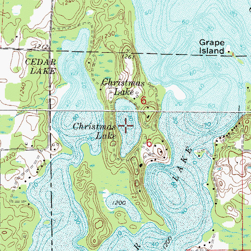 Topographic Map of Christmas Lake, MN