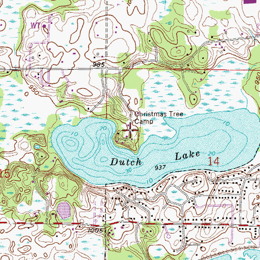 Topographic Map of Christmas Tree Camp, MN