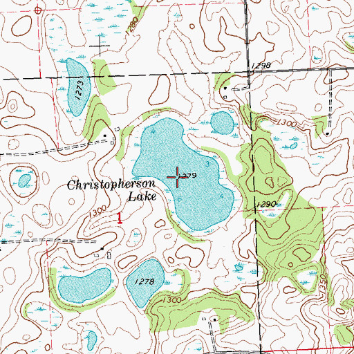 Topographic Map of Christopherson Lake, MN