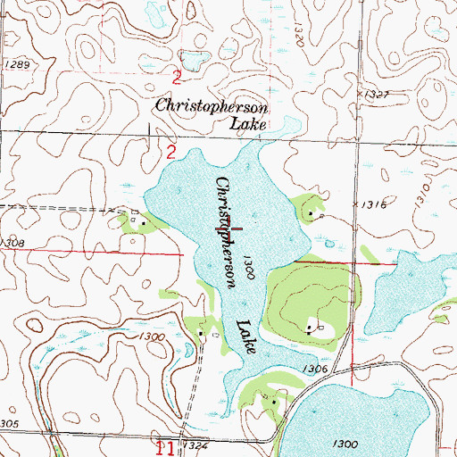 Topographic Map of Christopherson Lake, MN