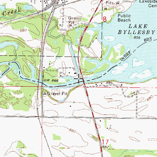 Topographic Map of Chub Creek, MN
