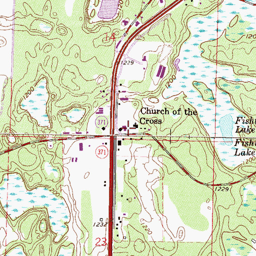 Topographic Map of Church of the Cross, MN