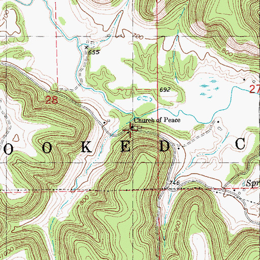 Topographic Map of Church of Peace Cemetery, MN