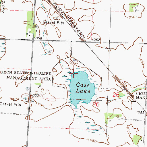 Topographic Map of Church State Wildlife Management Area, MN