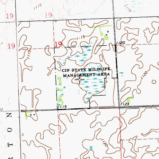 Topographic Map of Cin State Wildlife Management Area, MN