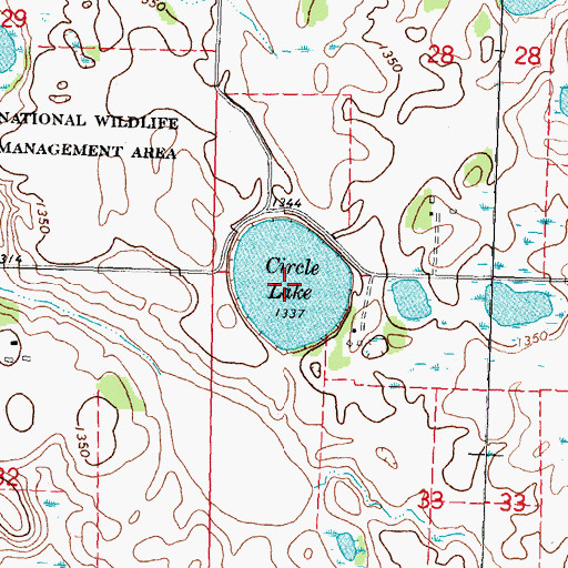 Topographic Map of Circle Lake, MN