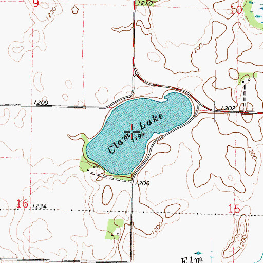 Topographic Map of Clam Lake, MN