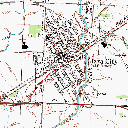 Topographic Map of Clara City, MN