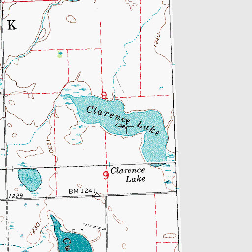 Topographic Map of Clarence Lake, MN
