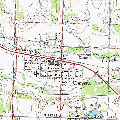 Topographic Map of Clarissa, MN