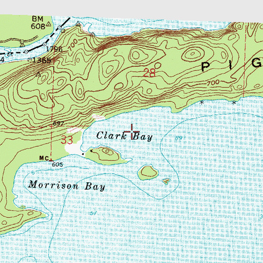 Topographic Map of Clark Bay, MN