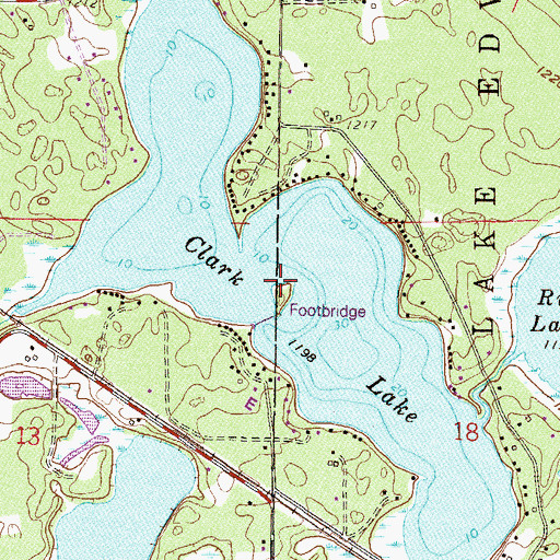 Topographic Map of Clark Lake, MN