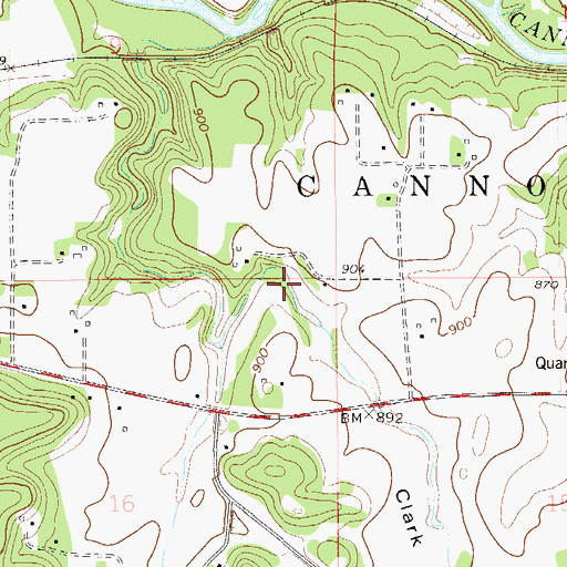 Topographic Map of Clark Valley, MN