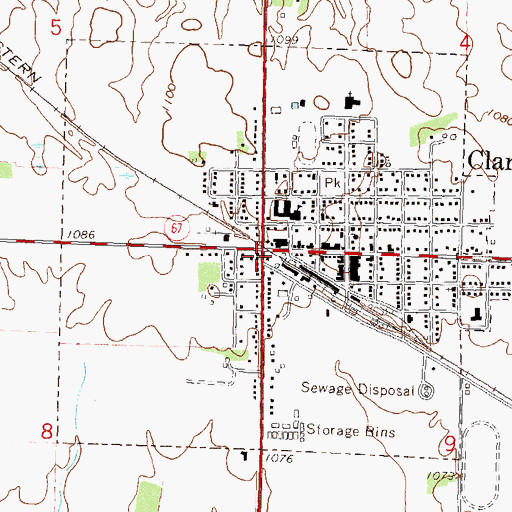 Topographic Map of Clarkfield, MN
