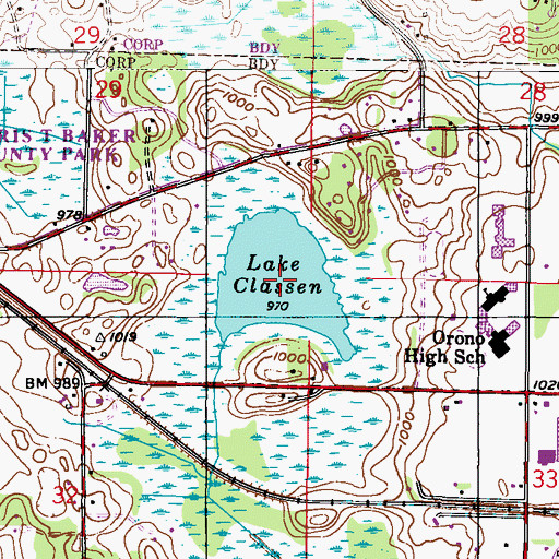 Topographic Map of Lake Classen, MN