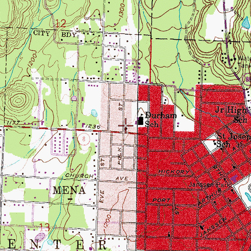 Topographic Map of Mountain View United Methodist Church, AR