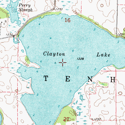 Topographic Map of Clayton Lake, MN