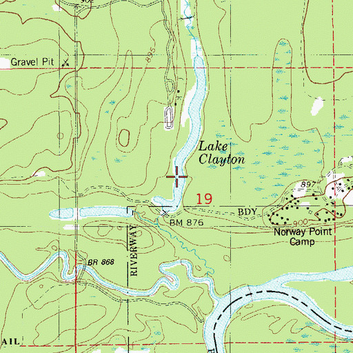 Topographic Map of Lake Clayton, MN