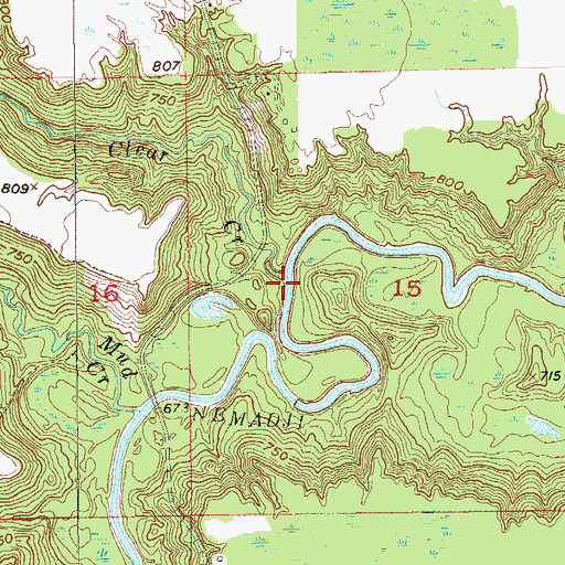 Topographic Map of Clear Creek, MN