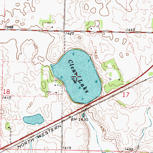 Topographic Map of Clear Lake, MN