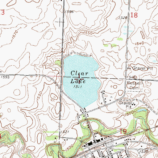 Topographic Map of Clear Lake, MN