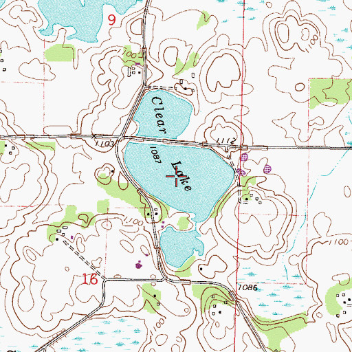 Topographic Map of Clear Lake, MN