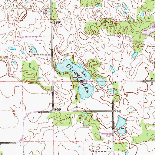Topographic Map of Clear Lake, MN