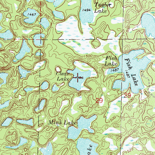 Topographic Map of Clear Lake, MN