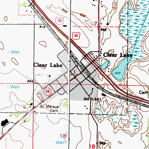 Topographic Map of Clear Lake, MN