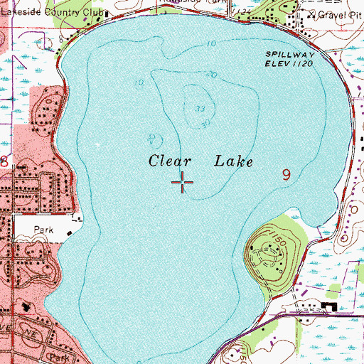 Topographic Map of Clear Lake, MN