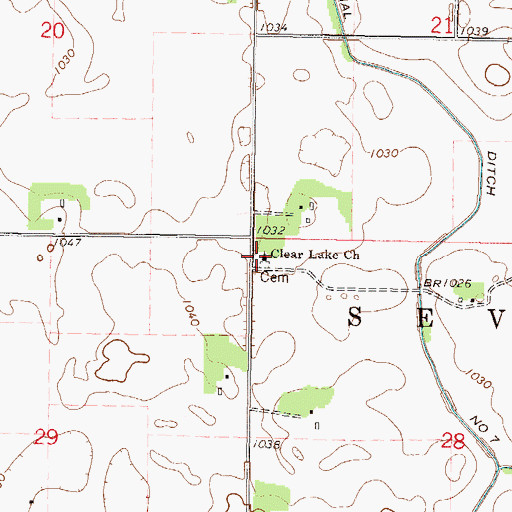 Topographic Map of Clear Lake Church, MN