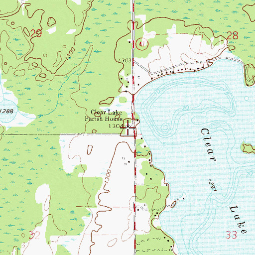 Topographic Map of Clear Lake Parish House, MN