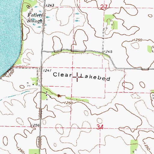Topographic Map of Clear Lakebed, MN