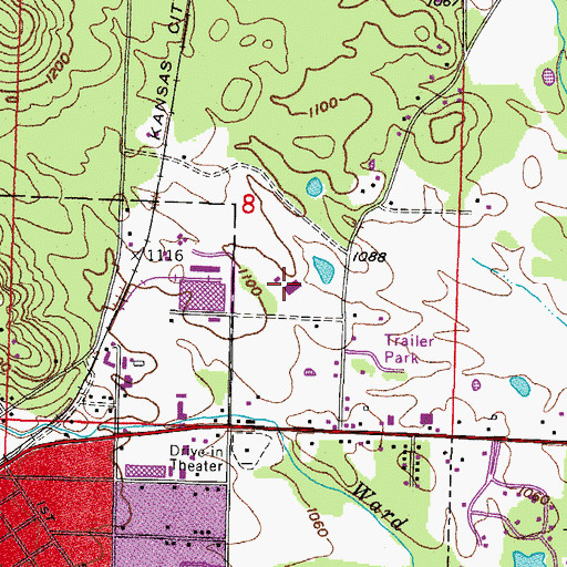 Topographic Map of Rich Mountain Community College, AR